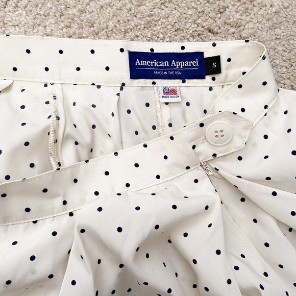 Never Worn American Apparel skater skirt white with black dot size S - Picture 8 of 8